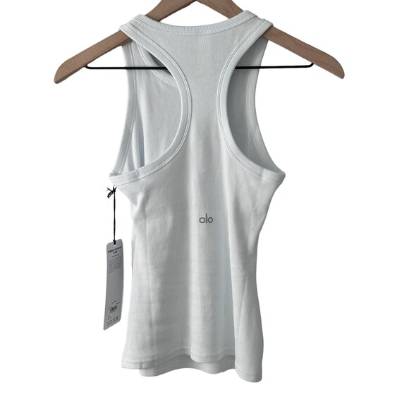 Alo  Yoga white Ribbed Devoted Tank XS NWT - Picture 6 of 8